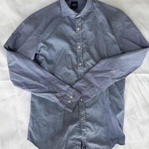 Wickett Jones Blue Micro-Check Button-Down Shirt | Men’s Medium
